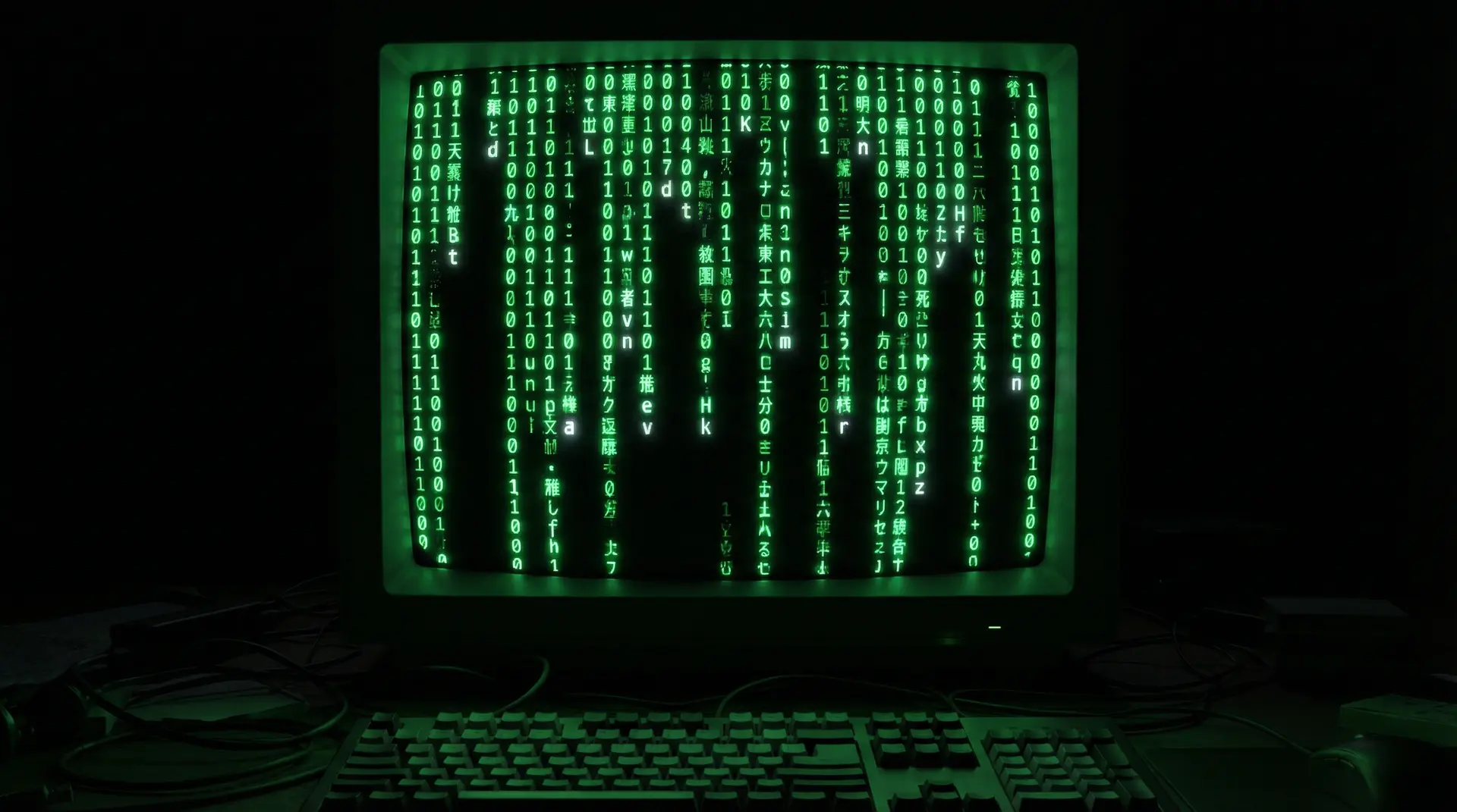 暗网吃瓜 矩阵代码雨终端背景